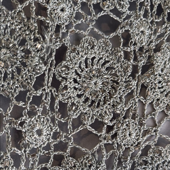 Gray Crochet Lace beaded tank top JS Collections. XL NWT (C2) - Picture 9 of 11